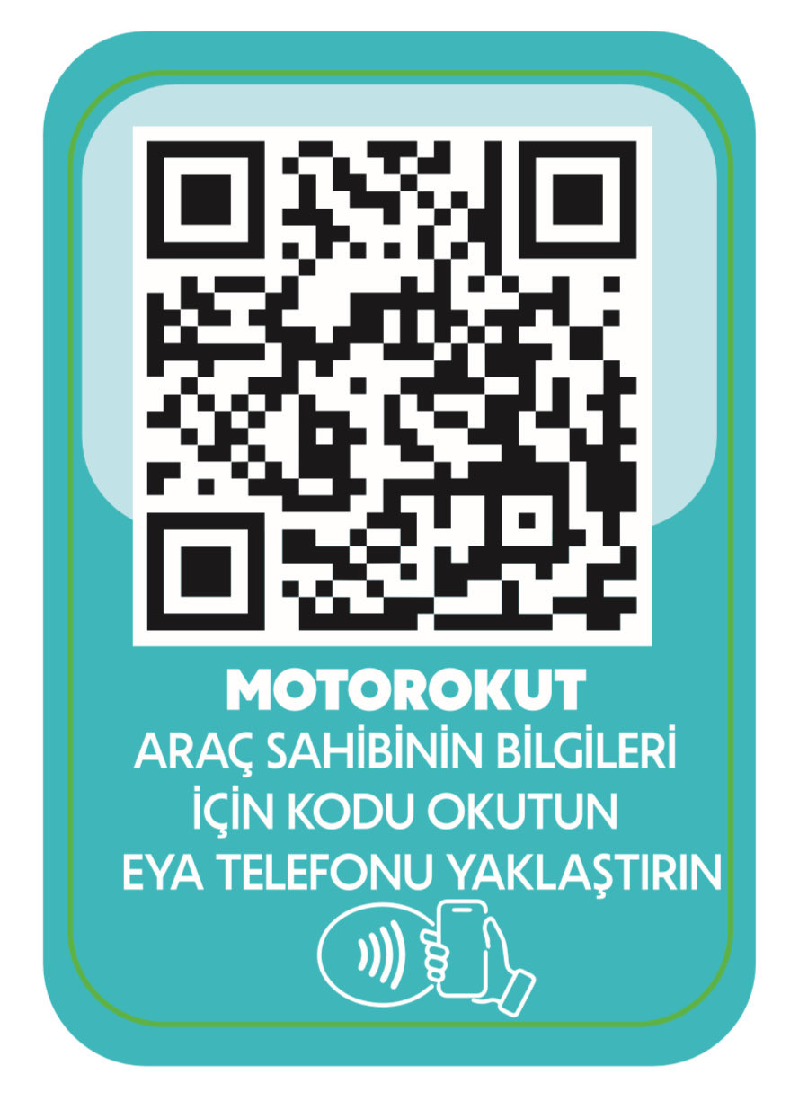 MotorOkut Akıllı Etiket QR Araç Sahibine Ulaş Yeni Model MAVİ
