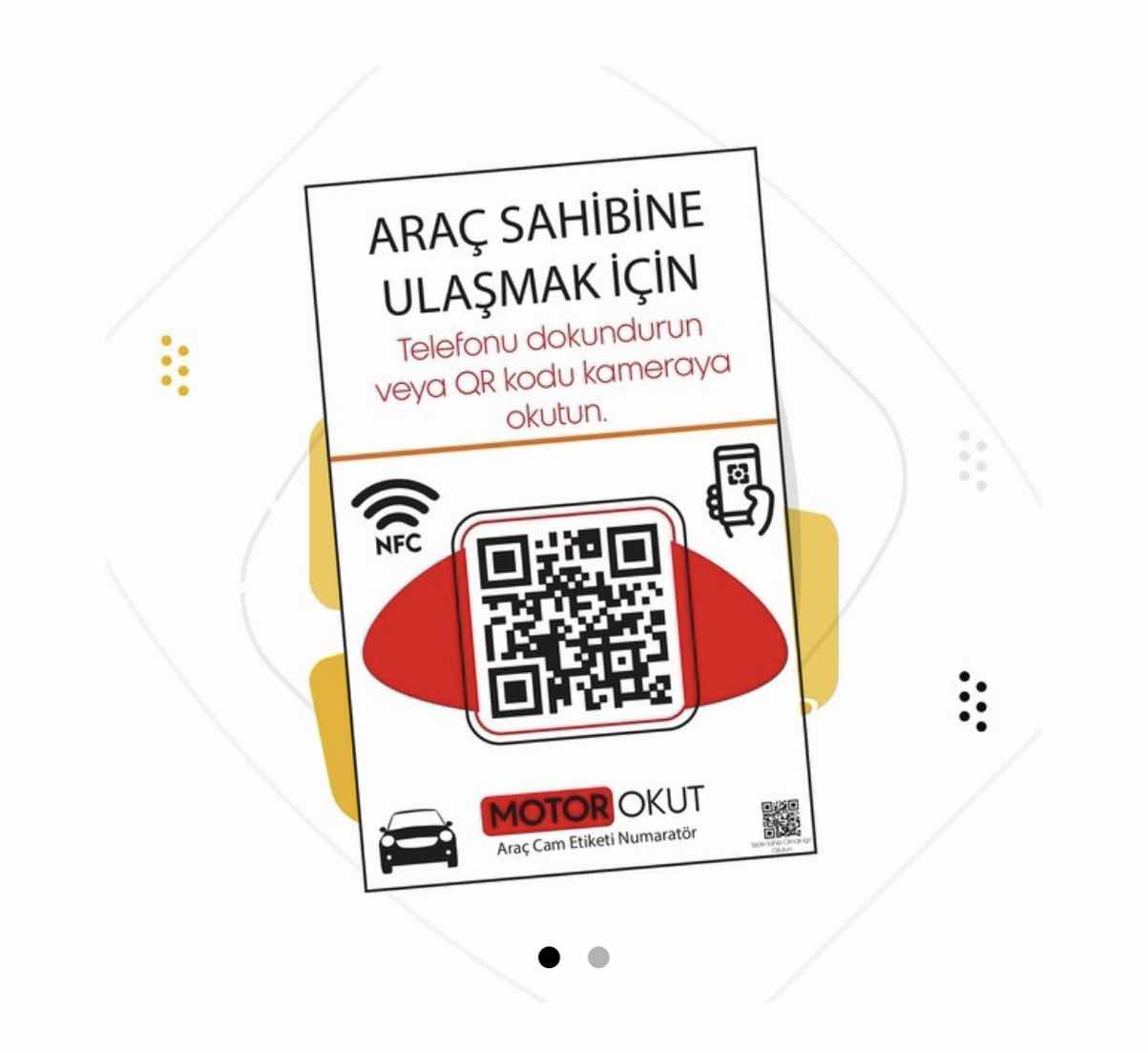 MotorOkut Araç kartı- Araba Numara Kartı QR NFC KartıAraç sahibine ulaş