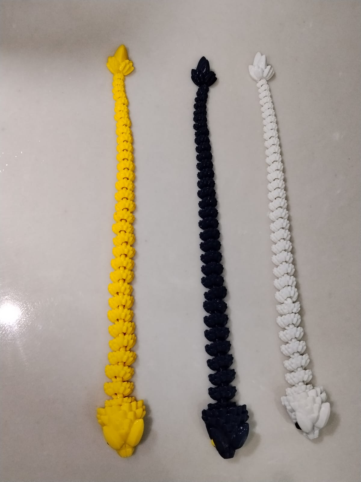 Hareketli Eklemli 3D Baskı Yılan Oyuncak Seti 28 cm – 3 Renkli  Tasarım