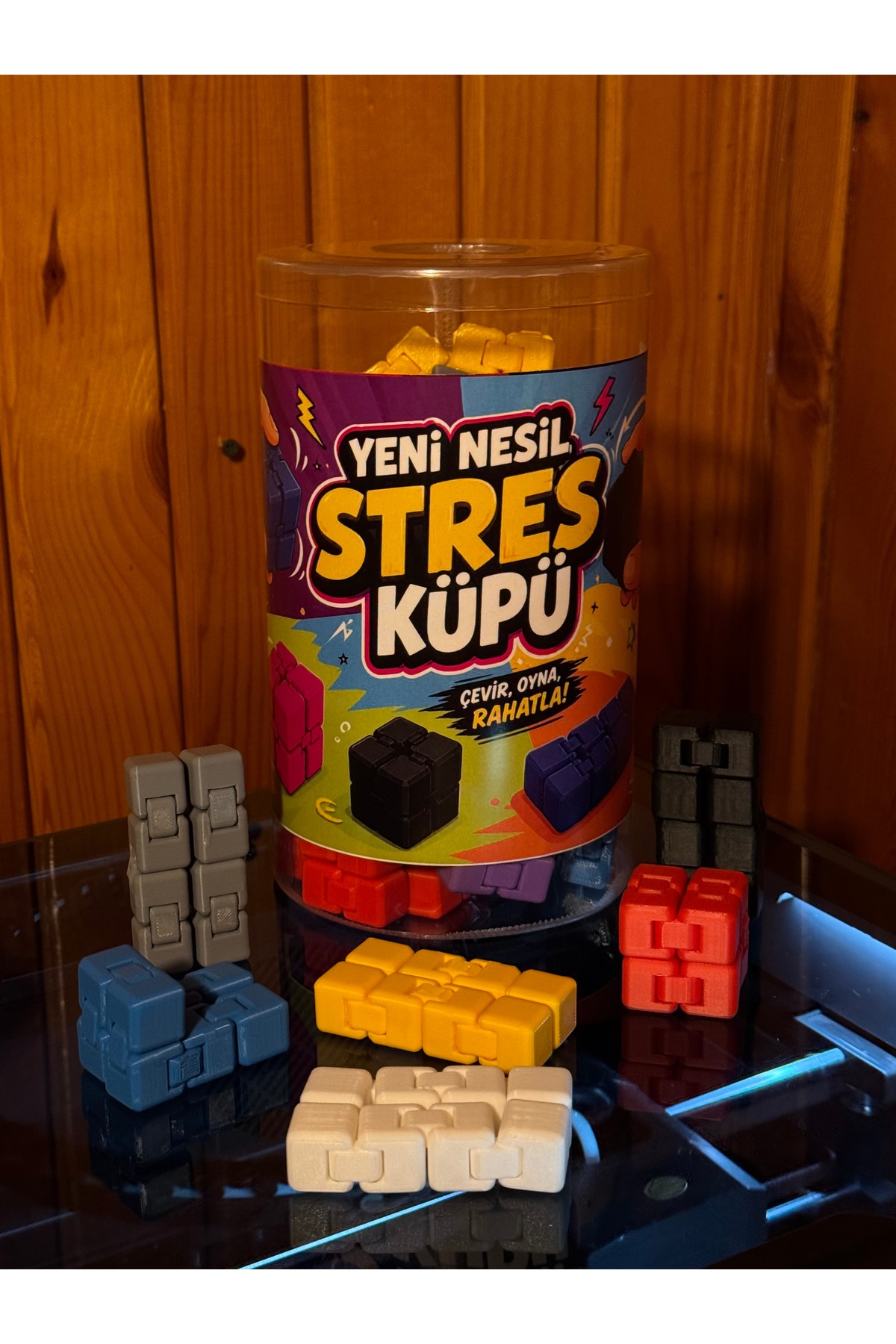 40 Adet Yeni Nesil Stres Küpü 7 Farklı Renk - Ambalajı ile Beraber Gönderilmektedir.