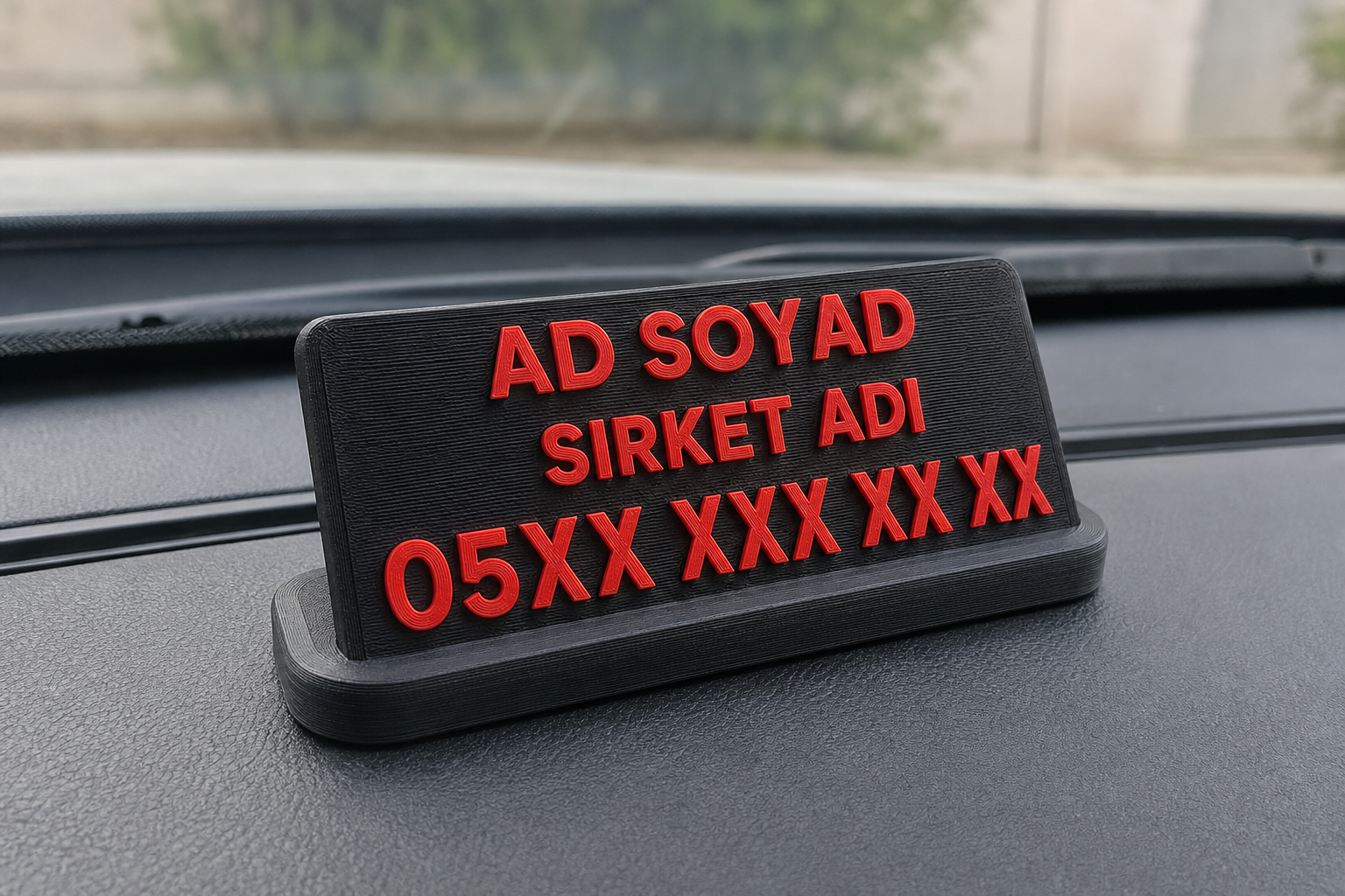 Kişiye Özel Araç Önü Telefon Numaralığı - İsim ve Şirket Bilgili 3D Baskı
