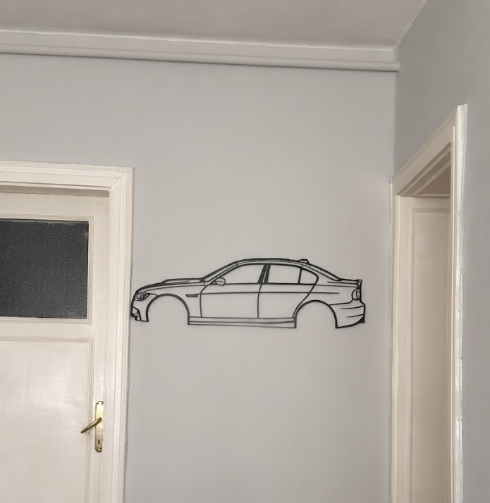 (100cm) Özel Tasarım BMW M3 E90 Duvar Dekoru