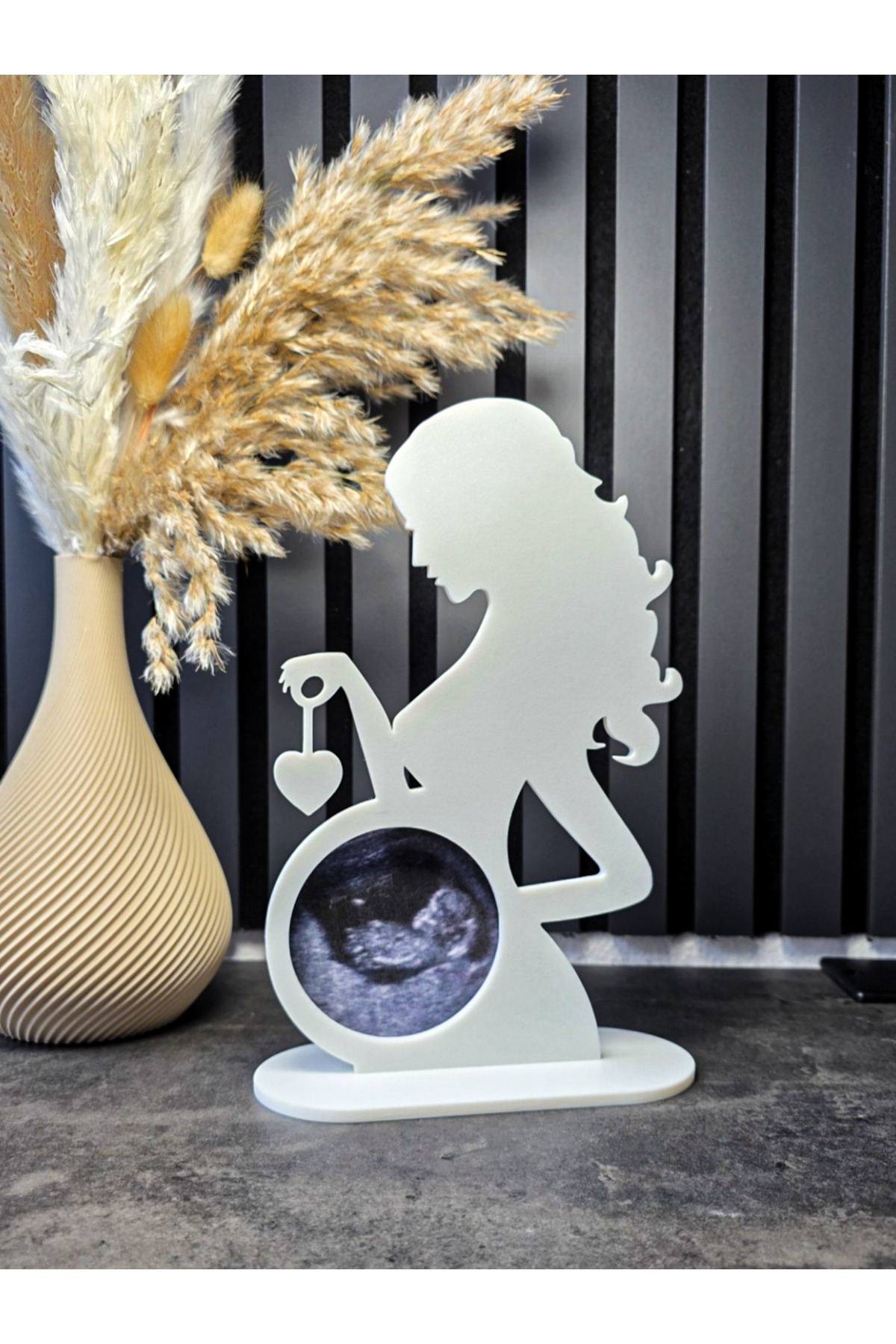 Hamile Anne Ultrason Fotoğraf Çerçevesi – PLA 3D Baskı – Yenidoğan Hatırası