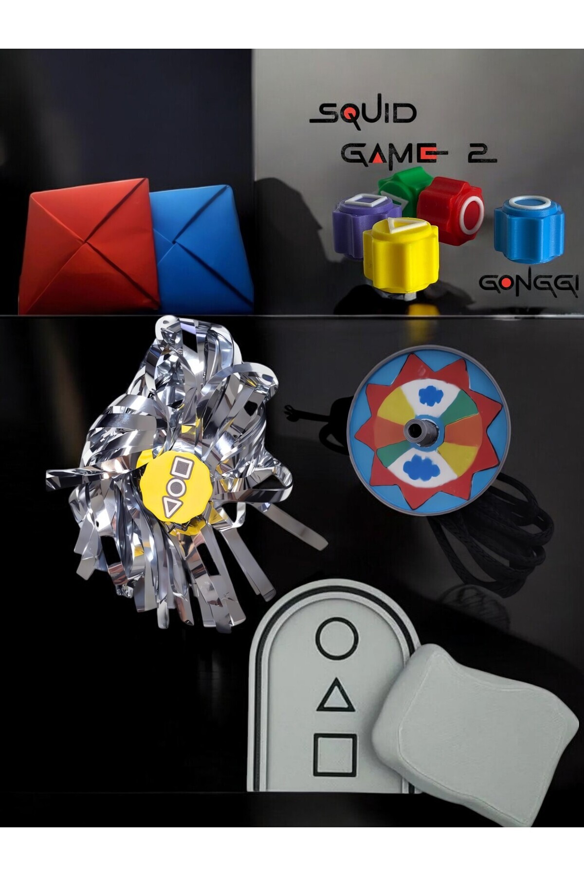 Squid Game Tüm Oyunlar - 5 Adet Oyun - Plastik- Squid Game Tam Set