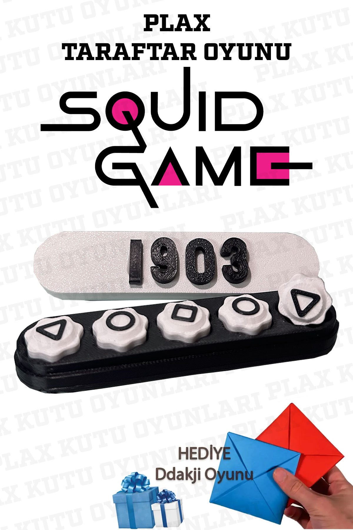 Squid Game Oyun 5 Taş ( Beş Taş ) 5 Taş Seti Kalamar Oyun TARAFTAR RENKLERİ HEDİYE Zarf Oyunu-