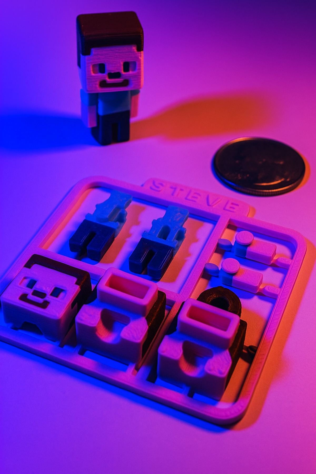 Minecraft Tarzı Steve Mini Figür Kiti / Anahtarlık 