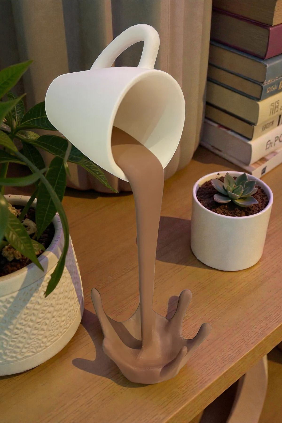 Dekoratif Dökülen Kahve Figürü, Sıcak Çikolata Figür, İçecek Köşesi Biblosu