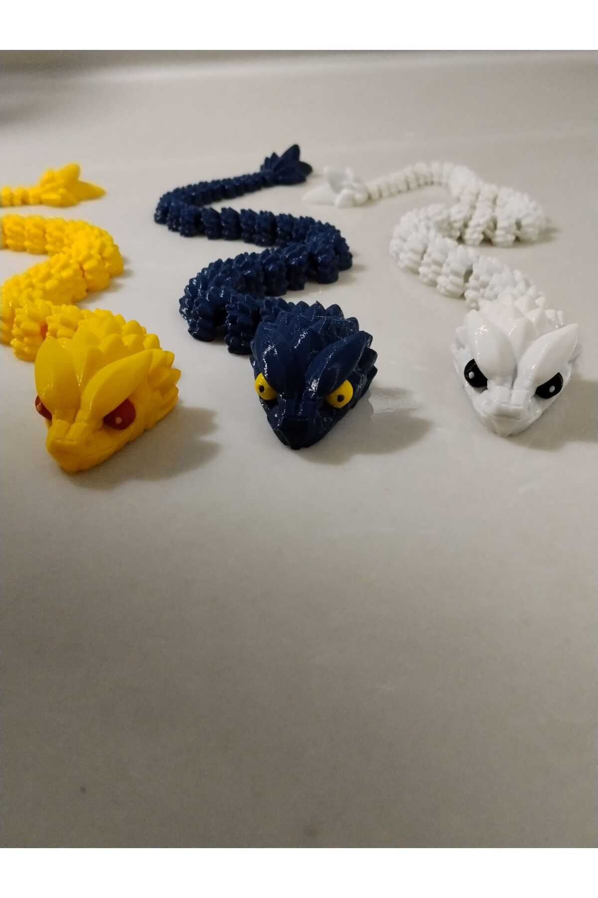 Hareketli Eklemli 3D Baskı Yılan Oyuncak Seti 28 cm – 3 Renkli Tasarım