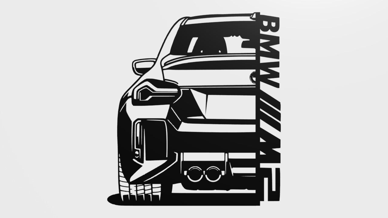 BMW M2 (G87) Duvar Sanatı - Baskıya Hazır 3D STL Modeli